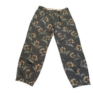 Sundance Womens Breezy Benicia Floral Linen Blend Pleated Button Fly Pants Boho